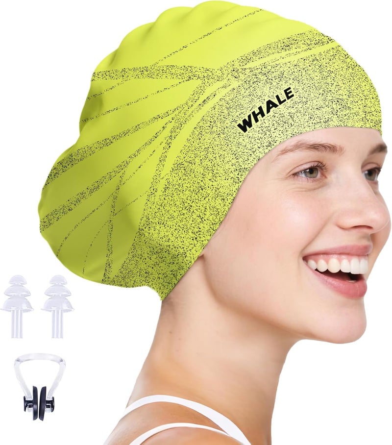 Whale Extra Large Swim Cap Designed for Men and Women with Thick, Long Hair, Hair Extensions Or Afro-Textured Hair Long-Hair Swim Cap Highly Waterproof to Keep Hair Dry - Image 1